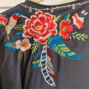 Johnny Was Embroidered T-shirt